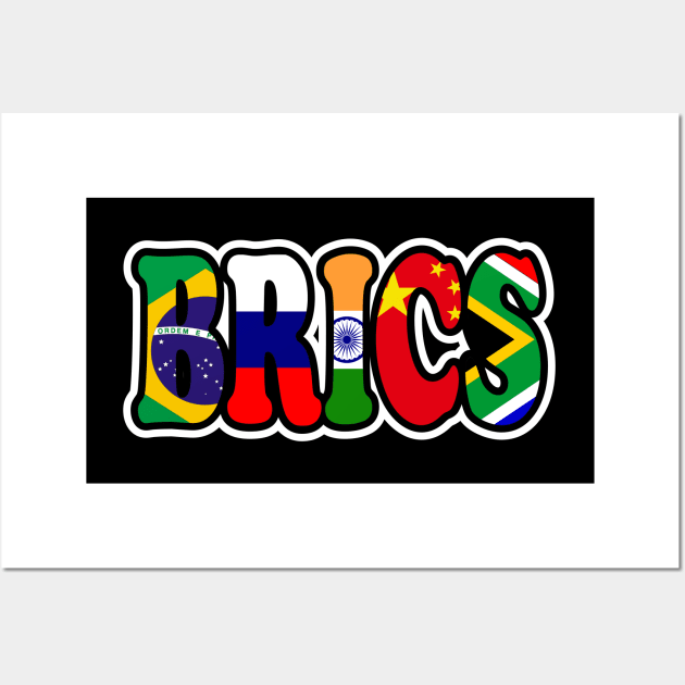 Brics Country Flags Wall Art by K0tK0tu